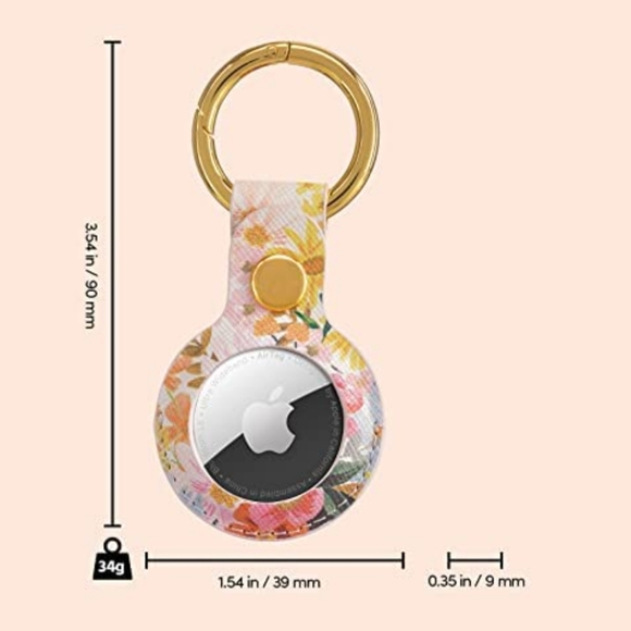 Rifle Paper Co MARGUERITE Key Ring for Apple AirTag Pink NEW - Picture 7 of 9